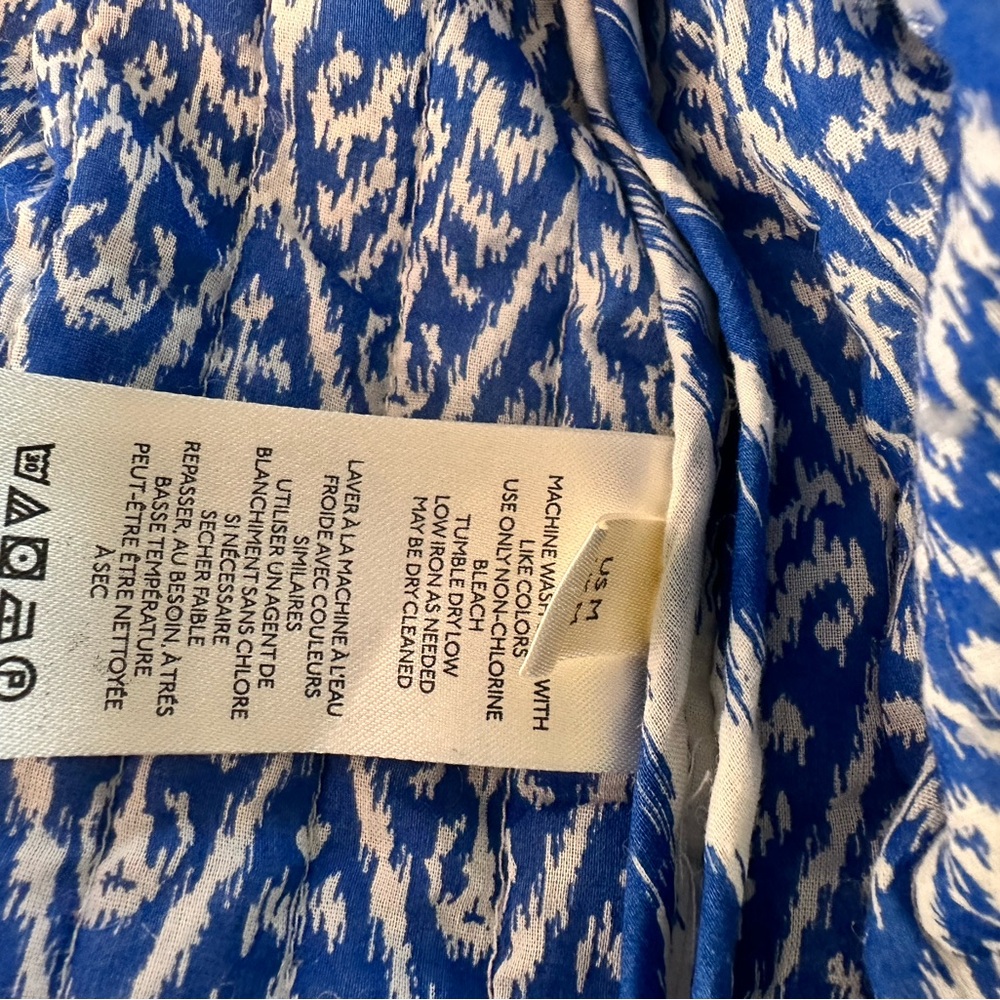Blue and White Ikat Pattern Jacket by Anthropologie women’s size M - Picture 7 of 13